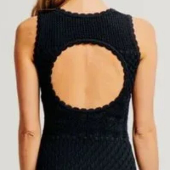 Torn By Ronny Kobo Ryan Dress  Crochet Knit Cutout Stunning texture! - Picture 5 of 11